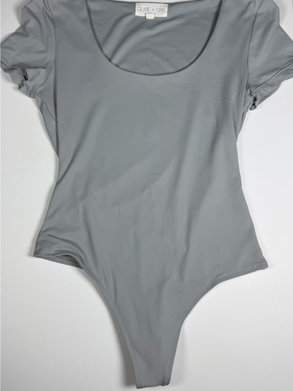 Olive & Oak Light Grey Scoop-Neck Short Sleeve Bodysuit